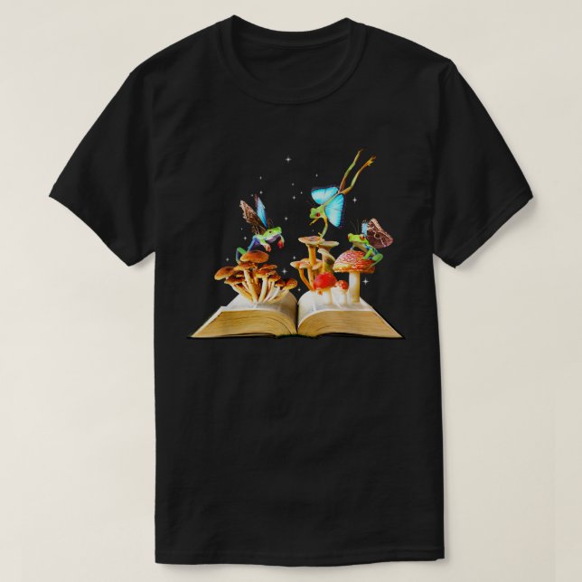 Fairycore Aesthetic Goblincore Fairy Frogs Butterf T-Shirt (Design Front)