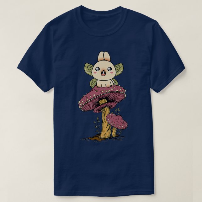 Fairycore Esthetic Kawaii Fairy Bunny Rabbit On A T-Shirt (Design Front)
