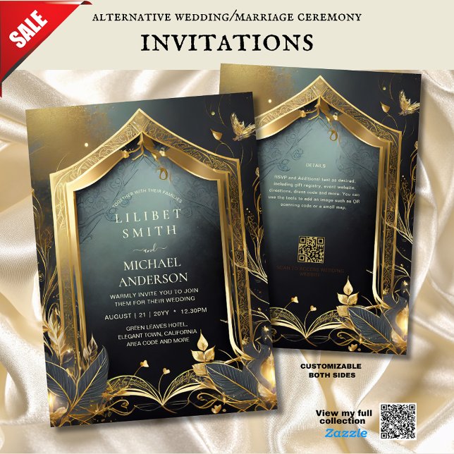 FAIRYCORE MARIAGE INVITATIONS FAIRYTALE OR NOIR (Créateur téléchargé)