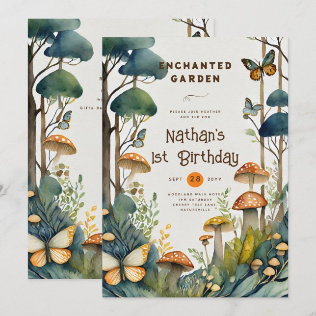 FAIRYCORE NATURE BABYSHOWER 1ST BIRTHDAY ANY EVENT INVITATION (Front/Back)