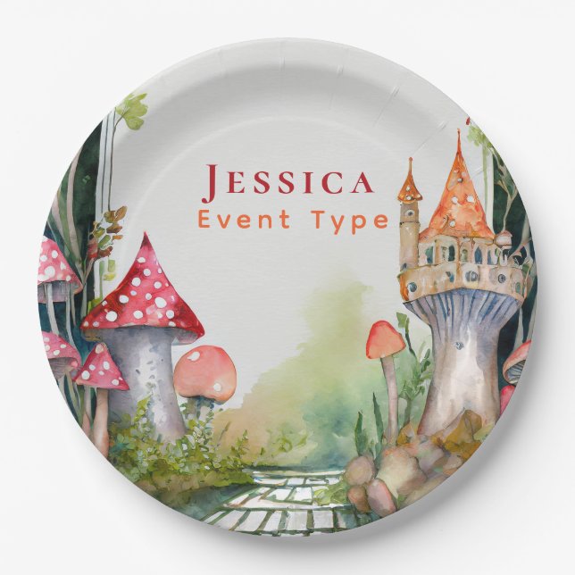 FAIRYCORE Princess Fairytale Castle Kingdom Custom Paper Plate (Front)