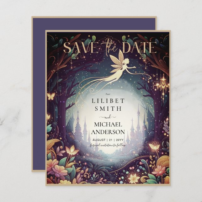 Fairycore Save the Date Fairytale Glow Up Fairy (Front/Back)
