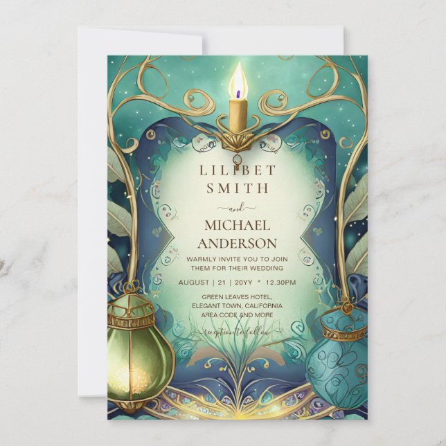 FAIRYCORE WEDDING INVITATIONS STORYBOOK FAIRYTALE  (Front)