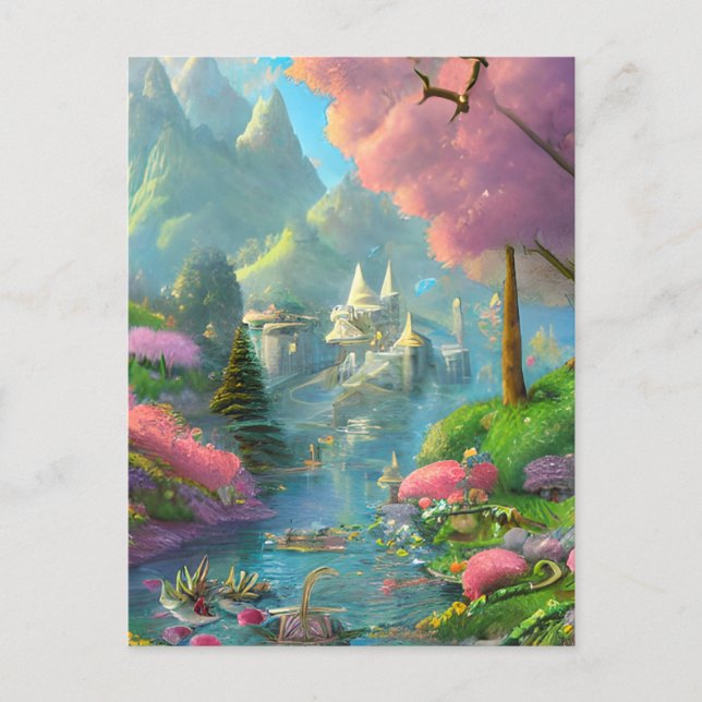 Fairyland Background Graphic Postcard (Front)