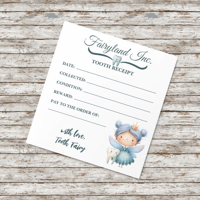 Fairyland Inc. Tooth Fairy Receipt Notepad (Creator Uploaded)