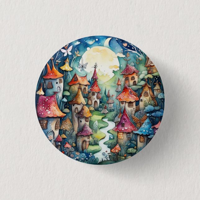 Fairyland magic castle 1 inch round button (Front)