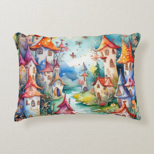 Fairyland magic castle accent pillow