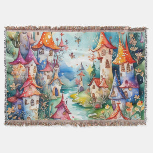 Fairyland magic castle throw blanket