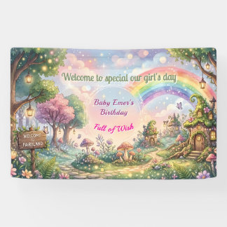Fairyland Rainbow Magic Wish Girl's Birthday  Banner