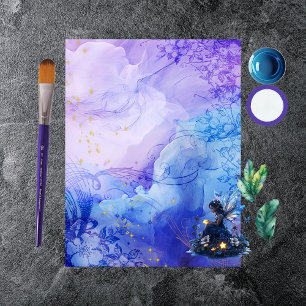 Fairyland Watercolor Scrapbook Paper