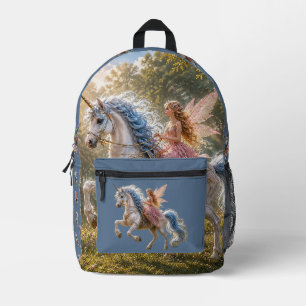 Fairy's Enchanted Unicorn Ride Printed Backpack