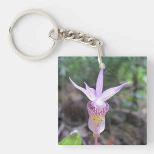 Fairyslipper Orchid Flower Keychain
