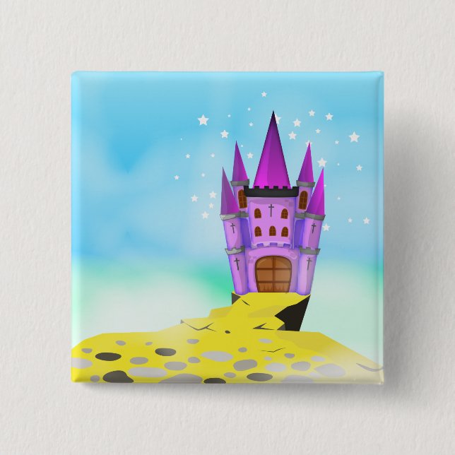 Fairytail Castle 2 Inch Square Button (Front)