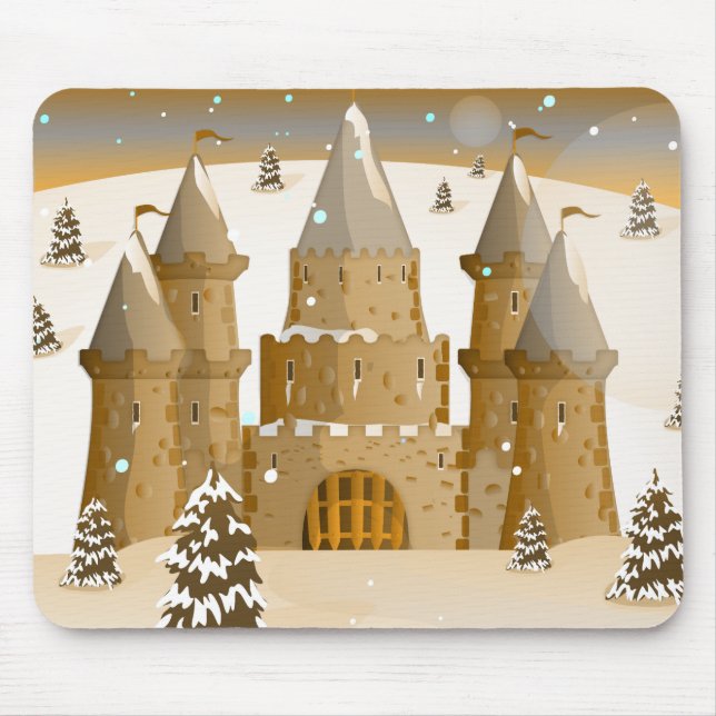 Fairytail Castle Winter Snow Mouse Pad (Front)