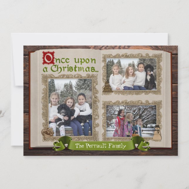 Fairytail Story Book Photo Christmas Card (Front)