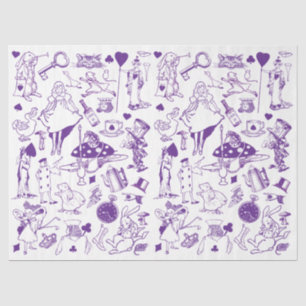 Fairytale Alice in Wonderland Pattern Decoupage Tissue Paper