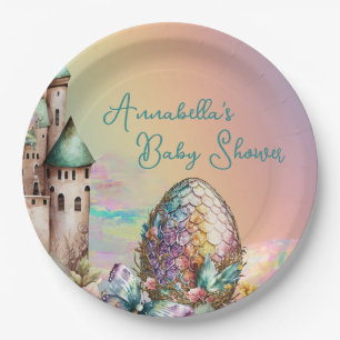Fairytale Baby Dragon Egg on Rainbow Paper Plate