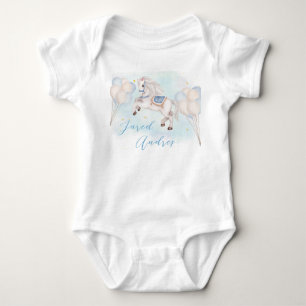 Fairytale baby Pony Blue balloon star Birthday Boy Bodysuit
