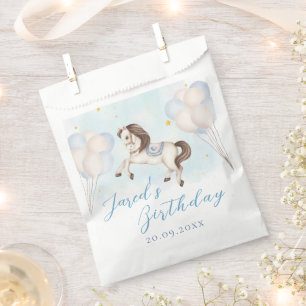 Fairytale baby Pony Blue balloons star Birthday Favour Bag