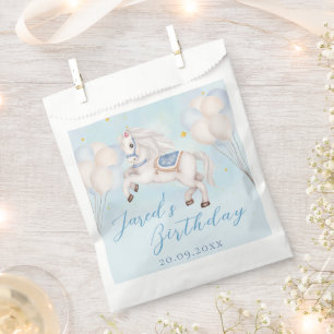 Fairytale baby Pony Blue balloons star Birthday Favour Bag