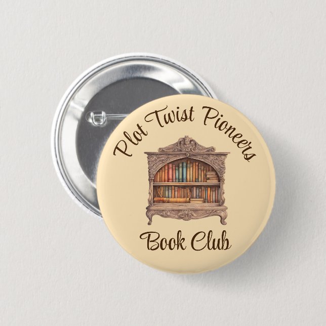 Fairytale Bookshelf 2 Inch Round Button (Front & Back)