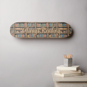 Fairytale Bookshelf Pattern Skateboard