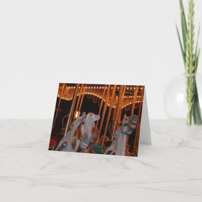 Fairytale Carousel Photo Design Thank You Card (Front)