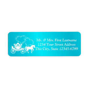 Fairytale Carriage and Hearts Turquoise
