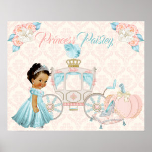 Fairytale Carriage Princess Personalized Nursery Poster