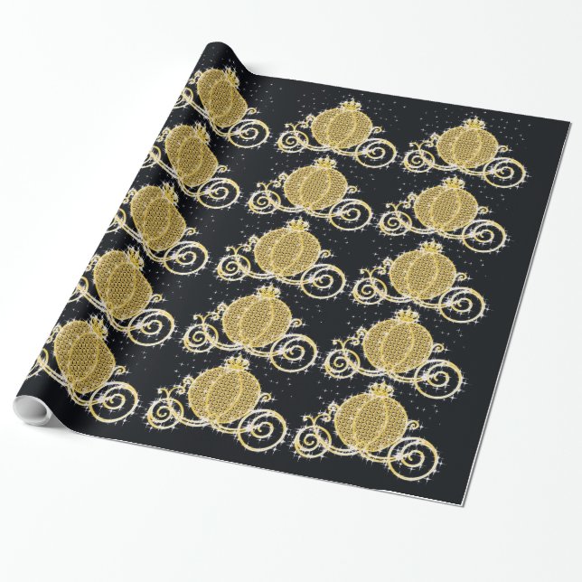 Fairytale Carriage Wrapping Paper (Unrolled)