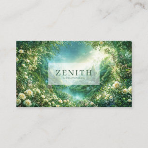 Fairytale Castle and Rose Floral Valley Enchanted Business Card