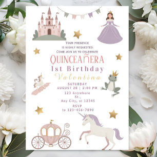 Fairytale Castle Baby Girl Birthday Party Invitation