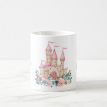 Fairytale Castle Fantasy Monogram Name Floral Kids