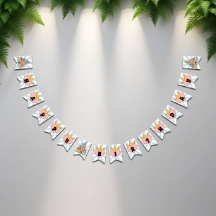 Fairytale Castle & Heart Whimsical Happy Birthday Bunting Flags