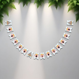 Fairytale Castle & Heart Whimsical Happy Birthday Bunting Flags