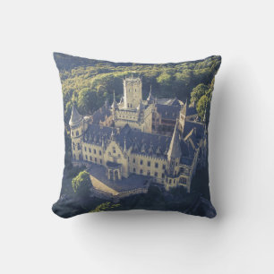 Fairytale Castle in Forest Throw Pillow