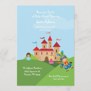 Fairytale Castle Knight Invitation Baby shower 5x7