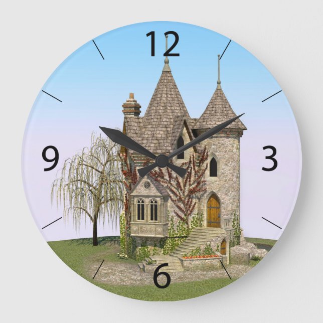 Fairytale Castle Perfect Birthday and Fantasy Gift Large Clock (Front)