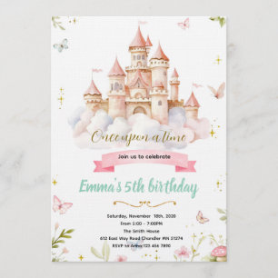 Fairytale Castle princess Birthday Invitation