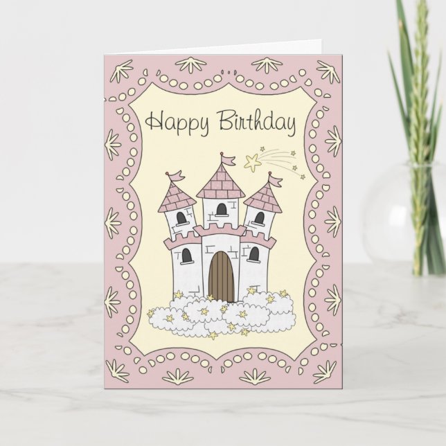 Fairytale Castle Princess Carte d'anniversaire (Devant)