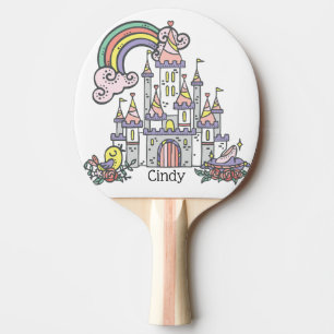Fairytale Castle Princess Custom Name Ping Pong Paddle