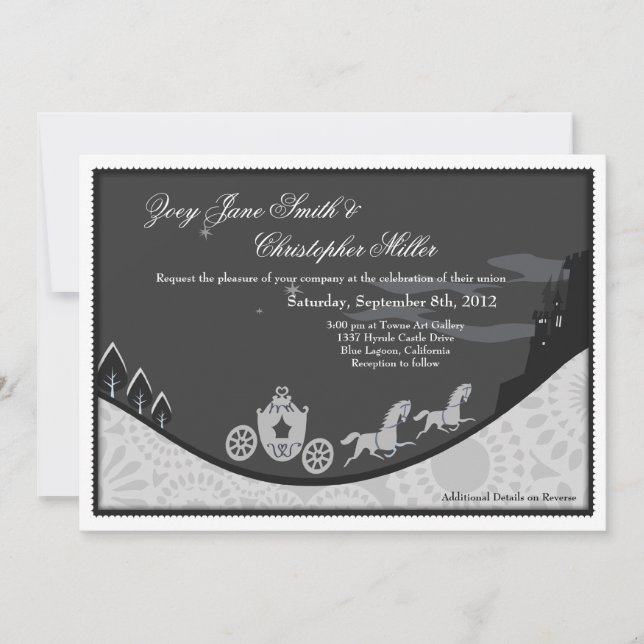 Fairytale Cendrillon Thème Mariage Invitation (Devant)