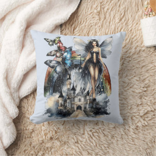 Fairytale collage throw pillow