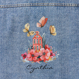 Fairytale Cottage Aquarelle Fleurs et Papillons