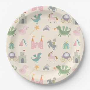 Fairytale Cute Dragon Baby Shower/ Birthday Paper Plate