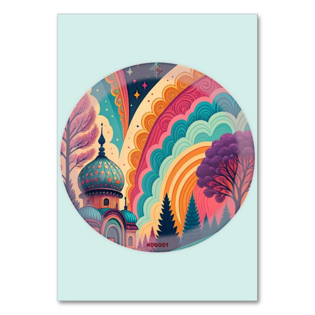 Fairytale Dome on Mint Table Card – Customizable (Front)