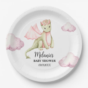 Fairytale Dragon Baby Shower  Paper Plate