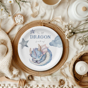 Fairytale Dreamy Dragon Baby Shower Paper Plate