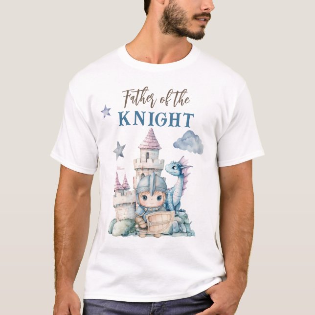 Fairytale Dreamy Dragon Blue Knight Baby Shower  T-Shirt (Front)