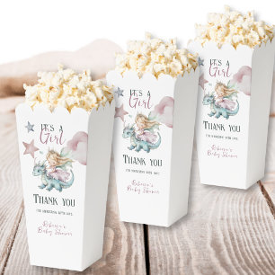 Fairytale Dreamy Dragon Pink Princess Baby Shower  Favor Box